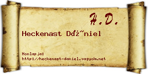 Heckenast Dániel névjegykártya